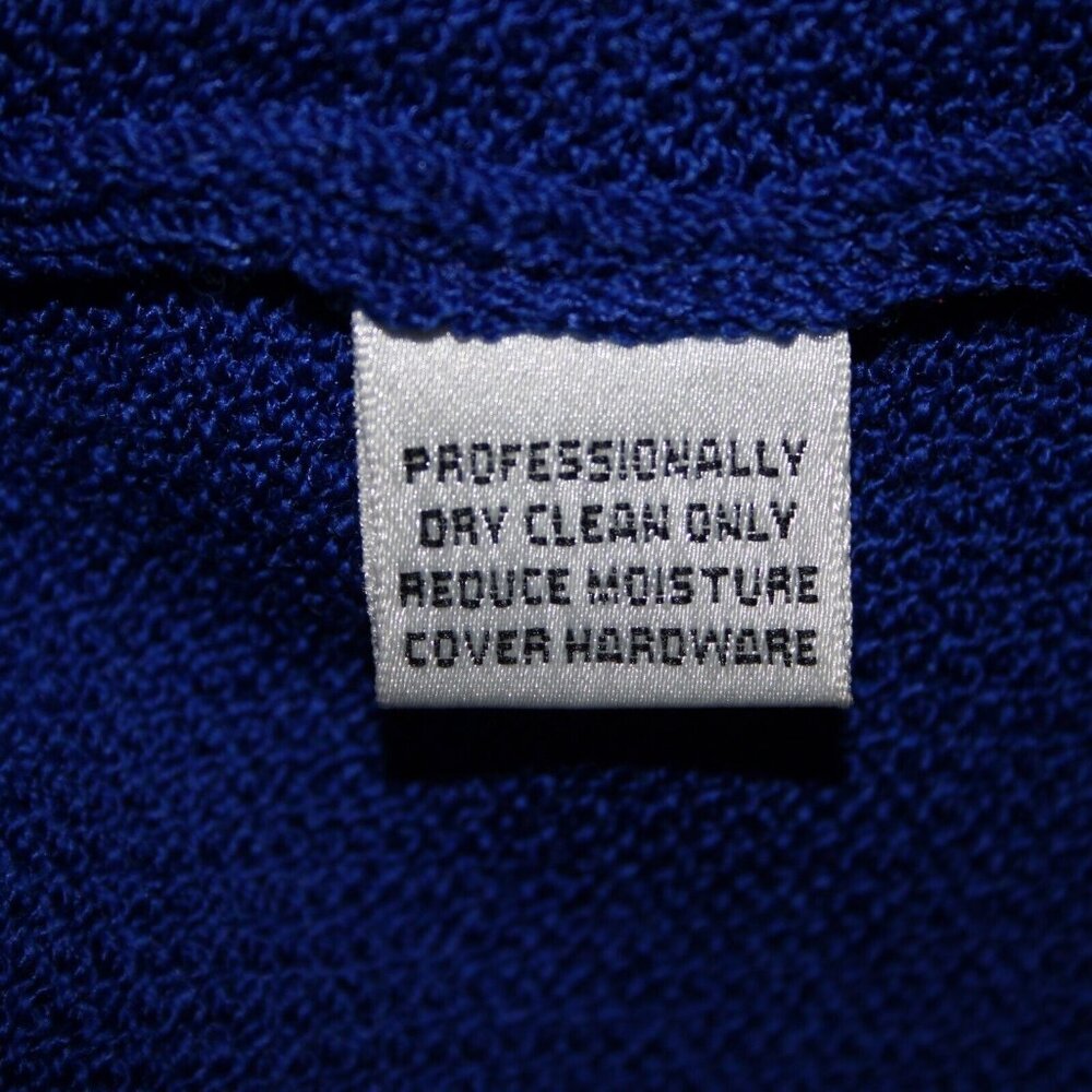 St John Sport Sz S Royal Blue Black Trim Collared Santana Knit AS IS Sweater - Picture 8 of 16